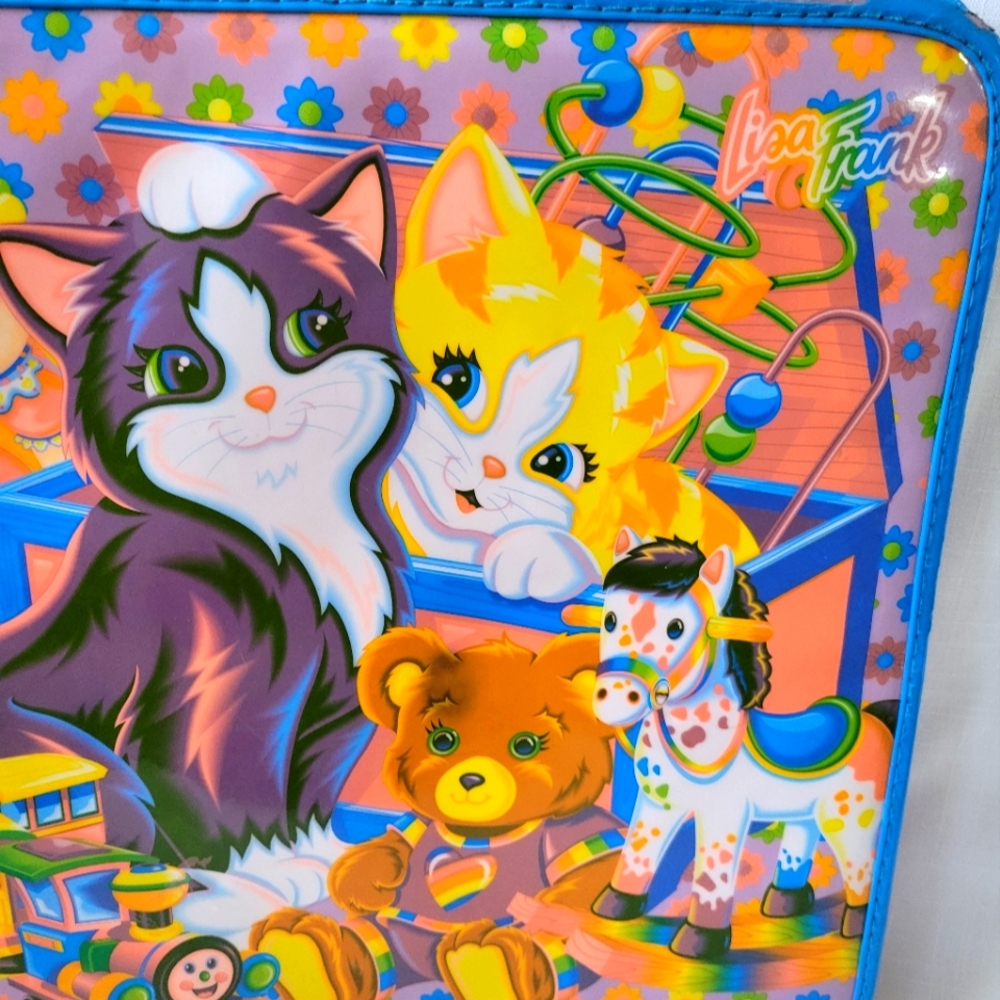 Vintage Lisa Frank Zippered 3 Ring Binder "Cats Platime" Y2K - Picture 2 of 16